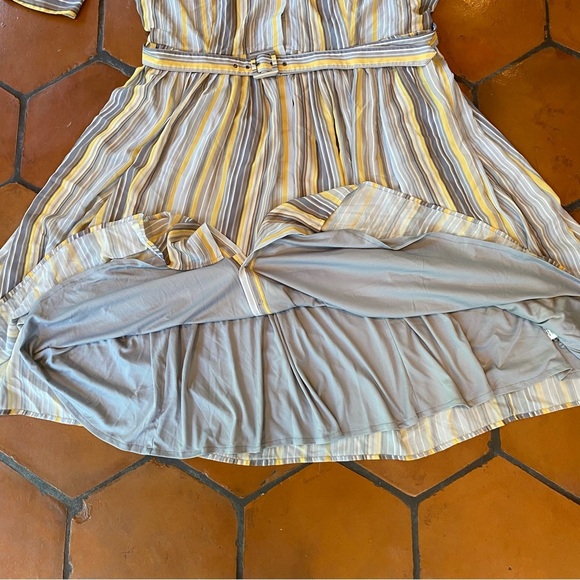 Wayward Fancies Eshakti Striped Chiffon Women’s Maxi Dress Pockets Wedding 4X - Picture 4 of 9